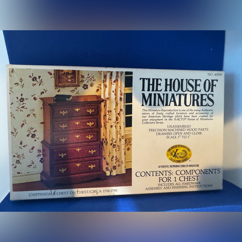 Vintage The House‎ of Miniatures Furniture Chippendale Chest On Chest Kit #40009